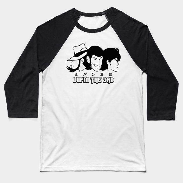 219 Lupin 3head Wide Baseball T-Shirt by Yexart